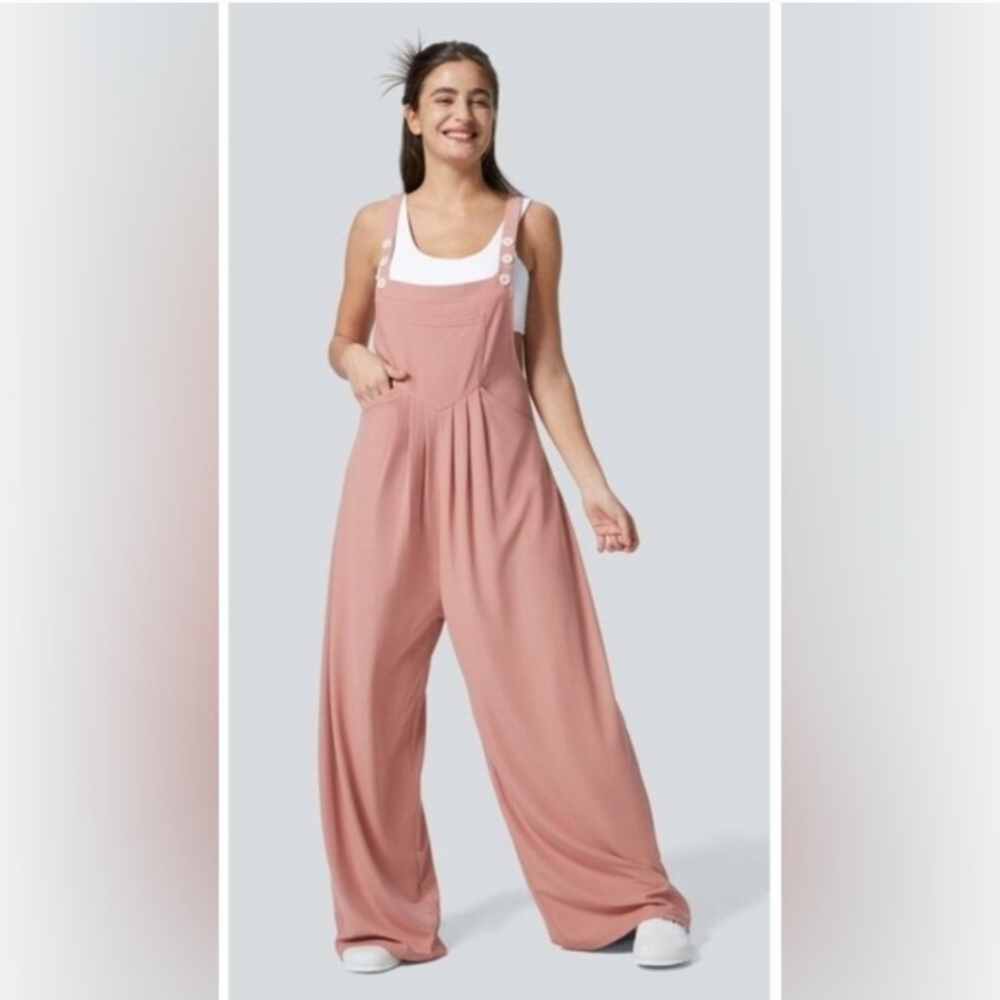 HALARA Dusty Rose Wide-Leg Jumpsuit size large